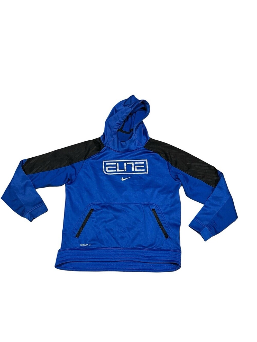 Nike Elite Therma-FIT Hoodie Mens XL Blue Black Basketball Pullover 729838-480
